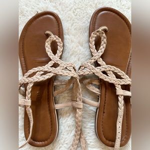 Kelly and Katie size 9 nude braided woman’s sandals in good condition